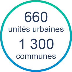 660 unités urbaines 1 300 communes